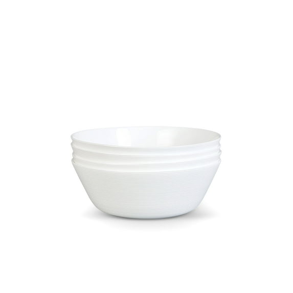 LaGlint 38-oz Soup Bowl, Opal Glass, White, Dishwasher and Microwave Safe, 4-Pack