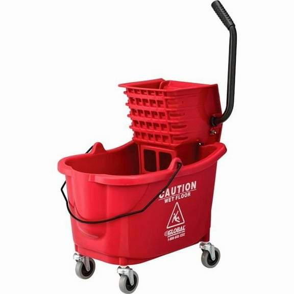 38 qt. Mop Bucket & Wringer Combo with Side Press, Red