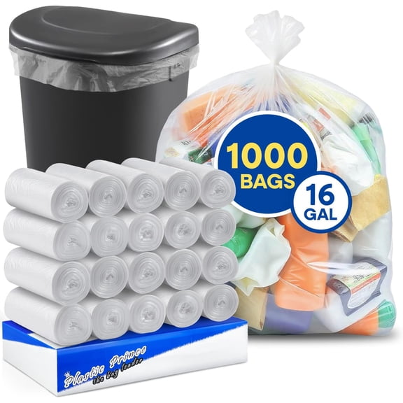 38" x 60", 60 Gallon, 12 Mic, Clear High-Density Can Liners, 200/Case
