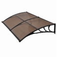 thumbnail image 1 of 38"x78" Brown Polycarbonate Door Awning, Drainage & Bracket, Rain/Snow/Sun Protection for Porch Patio, 1 of 12