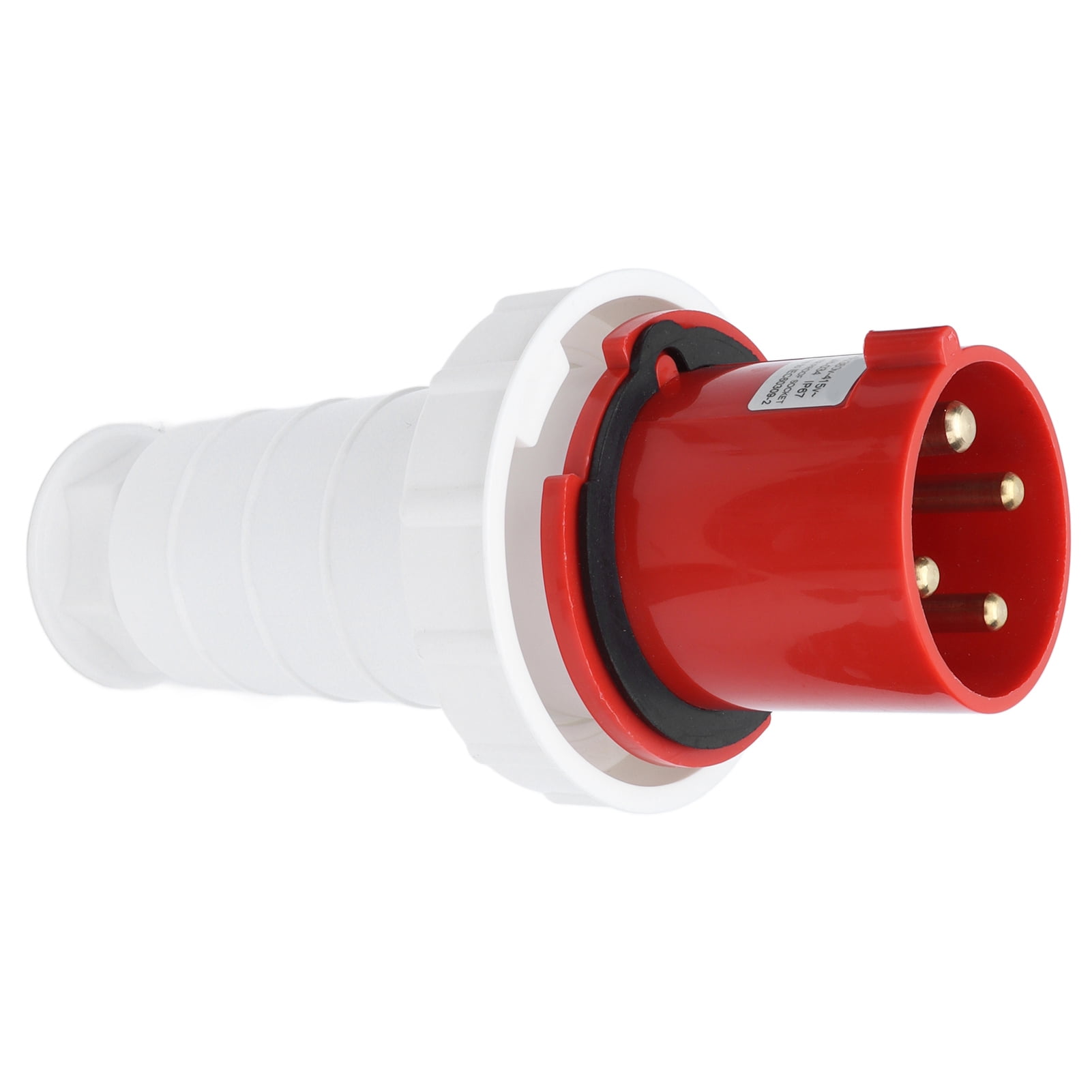 380415V 63A Electrical Cord Connector, IP67 Waterproof 4 Pin Power Plug For 3P+E Wiring
