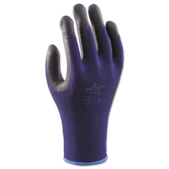 380 Coated Glove, 8/Large, Black/Blue | Bundle of 2 Dozen