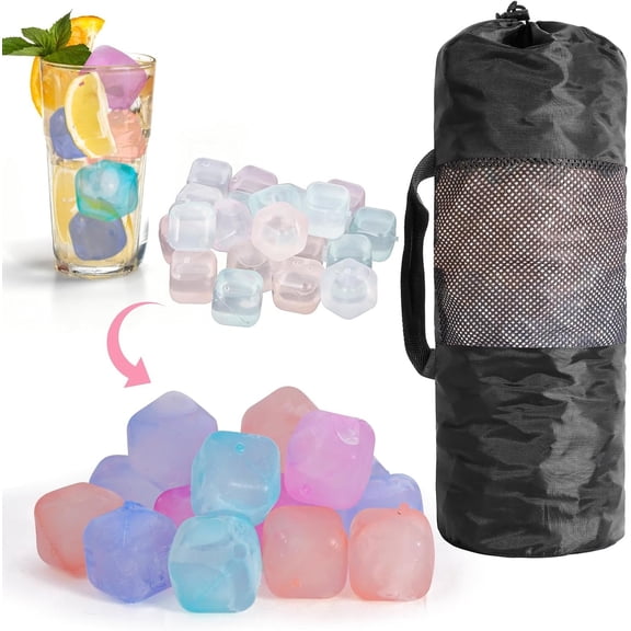 380 Pack Color-changing , Plastic Ice Cubes for Drinks, Washable Refreezable , Non-Melting Ice Cubes for , , , Coffee (Color-changing)