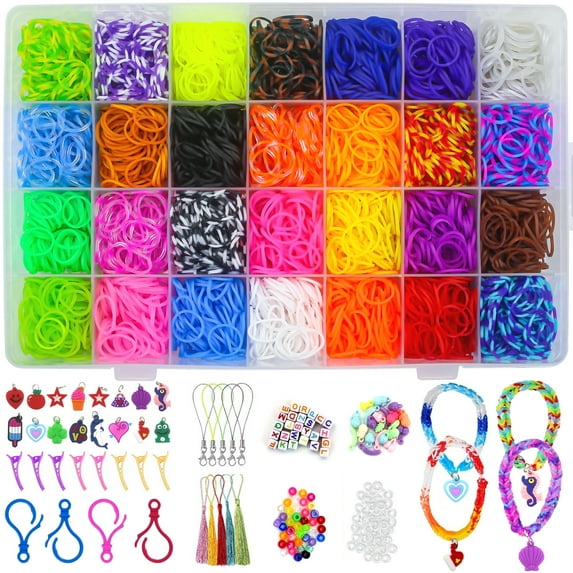 3800+ Rubber Band Bracelet Making Kit, Meafeng 34 Colors Friendship Loom Bracelet Kit Craft Gifts for DIY Projects for Girls 8-12