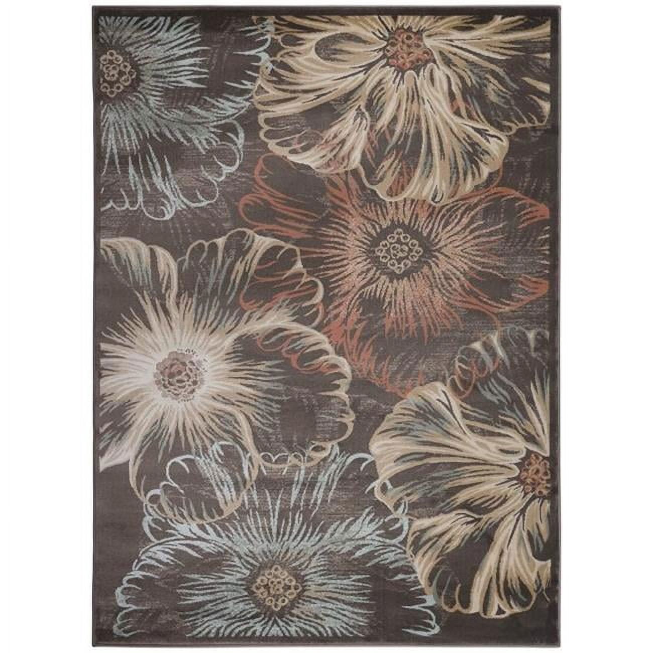 Garda Rugs 3809-0020-BROWN Garda Rectangular Floral Rugs - Brown - 3 ft. 3 in. x 4 ...