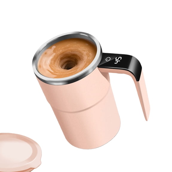 380ML Electric Stirring Mug with LED Temp Display, Fast Charging, Auto Mixing & Stainless Steel Coffee Cup