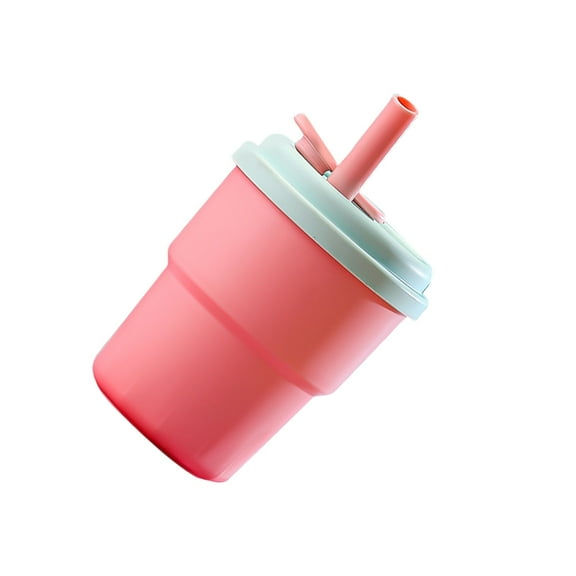 380ML Spill Proof Plastic Drink Container Pastel Colored Water Bottle with Straw