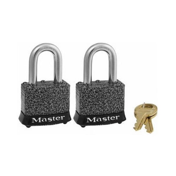 Master Lock 380T Keyed-Alike Steel Padlocks, Rust-oleum Finish, Laminated, 2-Pack, 1-1/2 in. - Quantity 4