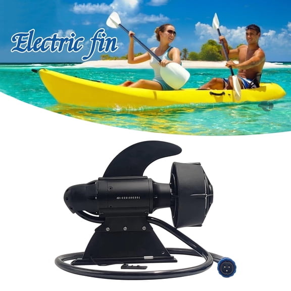 380W Powerful Fishing Kayak SUP Float Tube Brushless Boat Trolling Motor, Underwater Thruster for Paddle Board Electric Fin 18 Lbs Thrust, 7-9KM/H,1.3m Cable