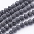 thumbnail image 1 of 380pcs 10mm Natural Gray Lava Beads Undyed Chakra Bead Strand Round Gemstone Loose Beads, 1 of 9