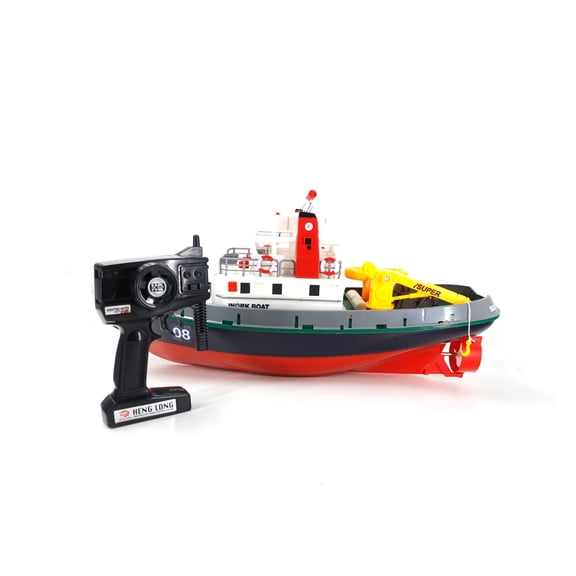 3810 Large RC Fireboat with Water Spray, 2.4GHz Remote Control Firefighting Ship, Power-Off Safety for Pool Lake