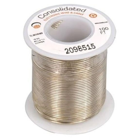 3815-100 Solid Tinned-Copper Bus Bar Wire, 16 AWG, 100' Length