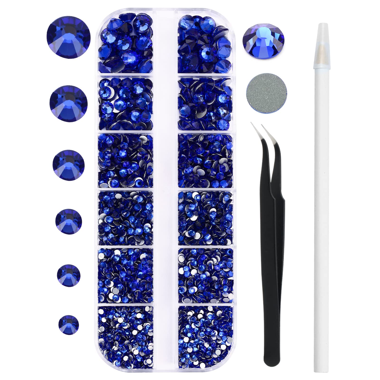 3820Pcs Rhinestones for Nail Art Glass Crystals,6 Size(ss6ss30) Nail