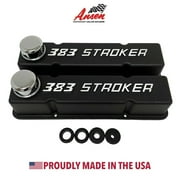 383 STROKER Small Block Chevy Valve Covers - SBC Tall - Black