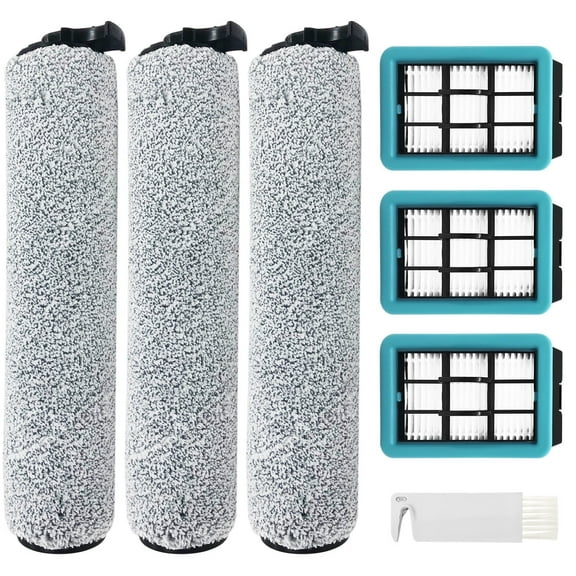 3831 Replacement Brushes and Filters for Bissell Crosswave HF2/3845N/3831 Vaccum Cleaner, 3 Brush Rolls+3 Filters+1 Cleaning Brush