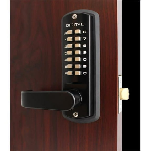 3835-DC JB-MG Jet Black & Marine Grade Double Combination Mechanical Keyless Lever Lock with Passage Function