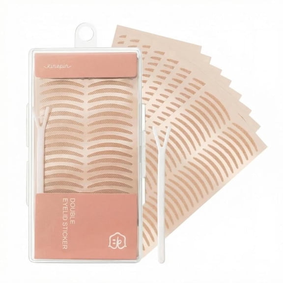 384 Crescent Shaped Double Eyelid Patches, Single-Sided Strong Adhesive, Long-Lasting & Not Easy to Fall Off, Suitable for Drooping, Loose, and Uneven Single Eyelids