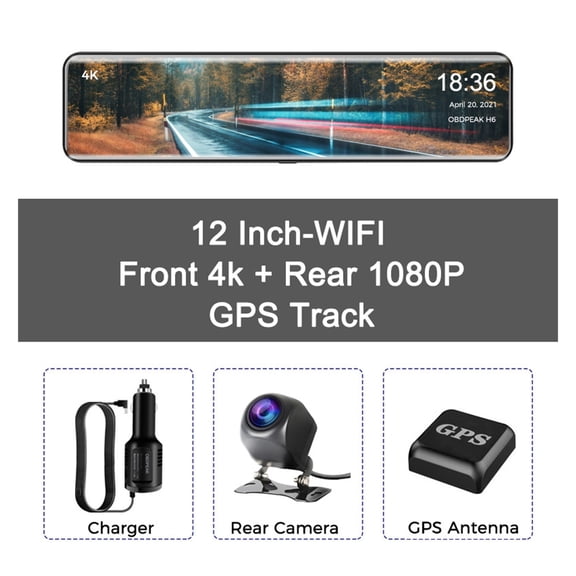 3840*2160P 4K DashCam 415 Car DVR Video Recorder Rearview Mirror GPS Track Dual Lens Auto Registrar Night Vision 24H Park ,Effortless Control