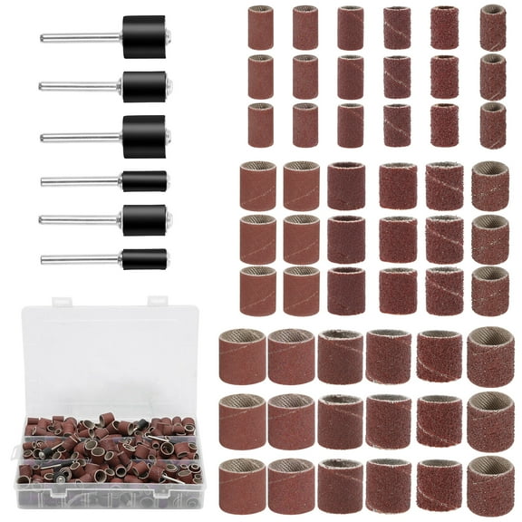 384Pcs Resin Sanding Drum Set Fine Polishing Sander Drum Kit Efficient Polishing Sanding Sleeve Set Easy to Carry for Woodworking