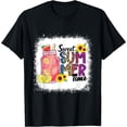 thumbnail image 1 of Bleached Leopard Sweet Summer Time, Summer Vibes Vacation T-Shirt Black 4X-Large, 1 of 4