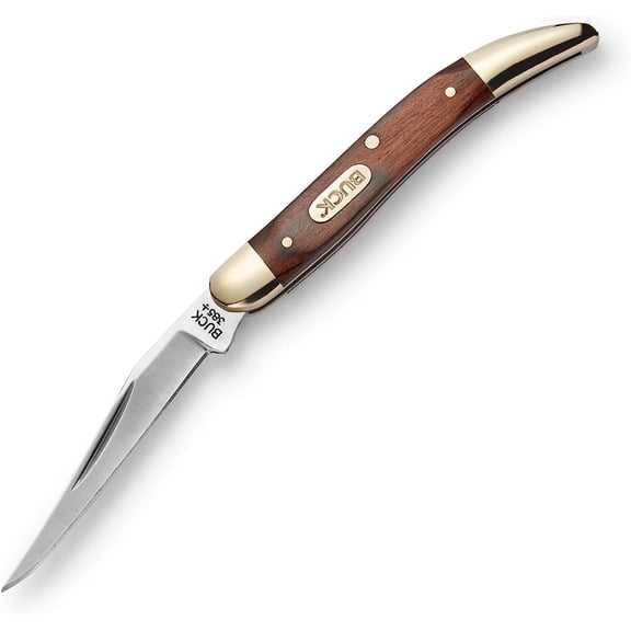 385 Toothpick Compact Folding Pocket Knife Wood Handle, 420J2 Stainless Steel Blade, EDC