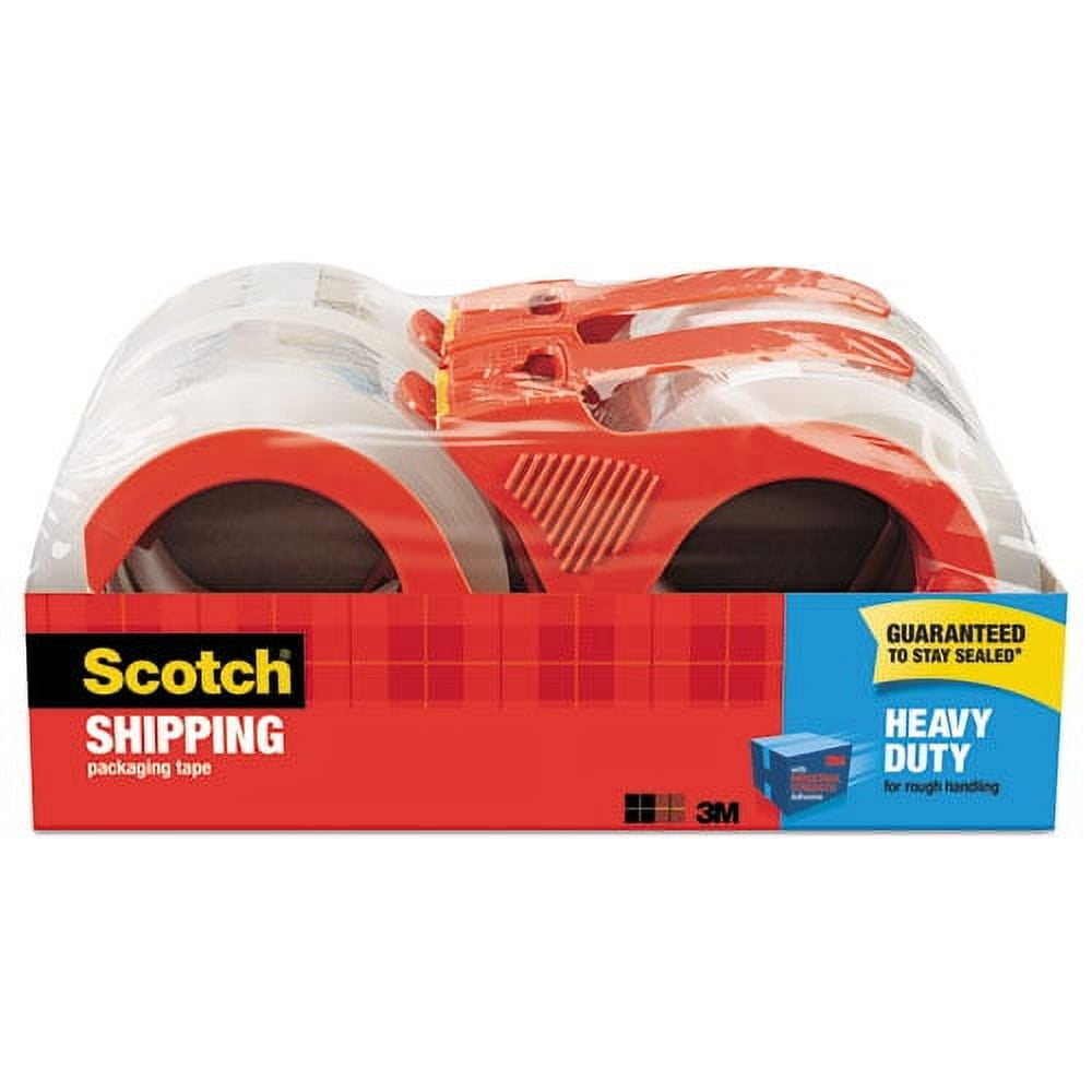 3850 Heavy-Duty Packaging Tape With Dispenser, 3" Core, 1.88" X 54.6 Yds, Clear, 4/pack | Bundle of 2 Packs