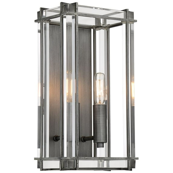 Langen Square 2-Light Bathroom Vanity Light in Painted Antique Nickel