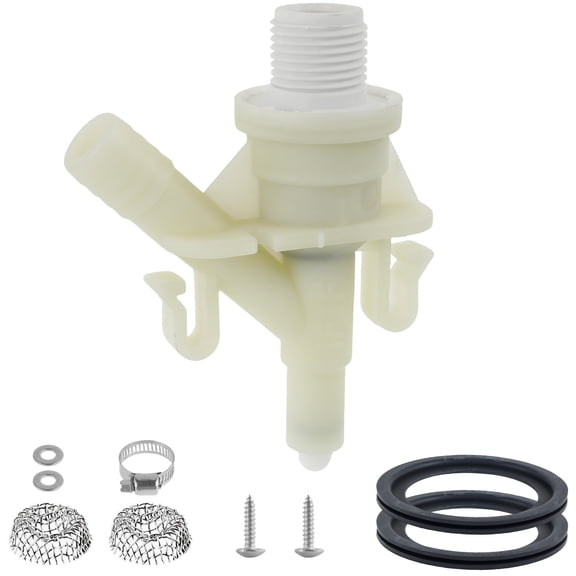 385311641 RV Toilet Water Valve Kit and 385311658 Flush Ball Seal Replacement for 300/301/310/320 RV Toilets