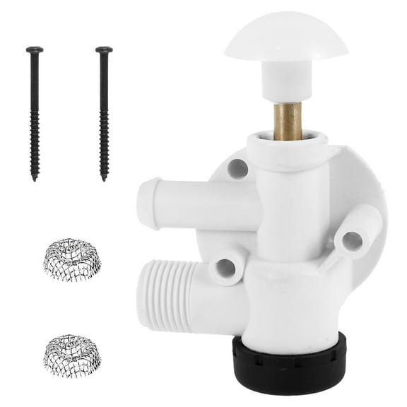 385314349 RV Water Valve Kit RV Toilet Water Flush Valve Assembly Leak Proof Toilet Drain Valve Replacement Plastic Pedal Flush Toilet Valve Replacement for 506+ Toilets