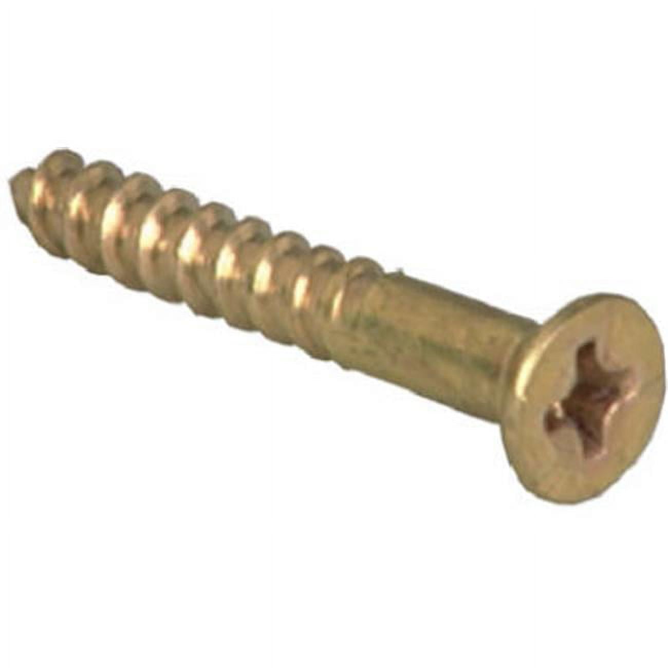 385662 No. 6 x 1.25 in. Phillips Flat Head Brass Wood Screw, 100 Pack