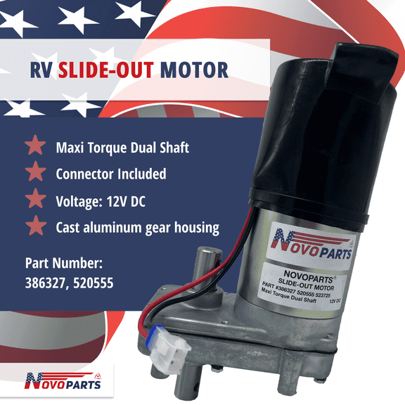 386327 520555 523725 RV Slide Out Motor Replacement for Slide Out Motor 386327 520555 523725 Maxi Torque Dual Shaft