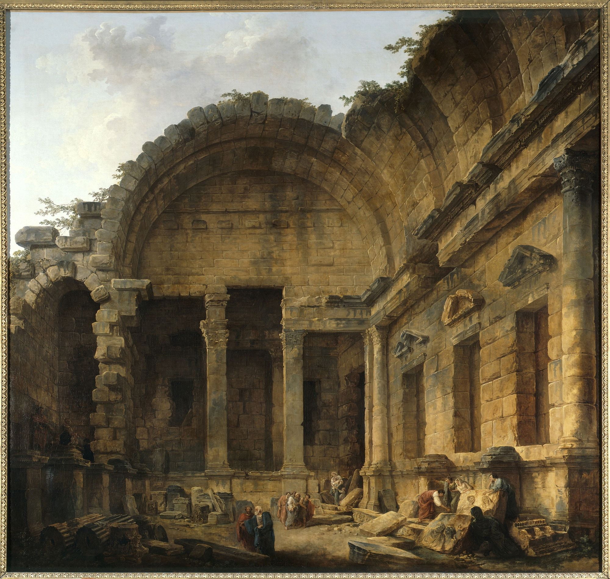 3866 Hubert Robert (1733-1808) French School Canvas Art - (24 x 18)