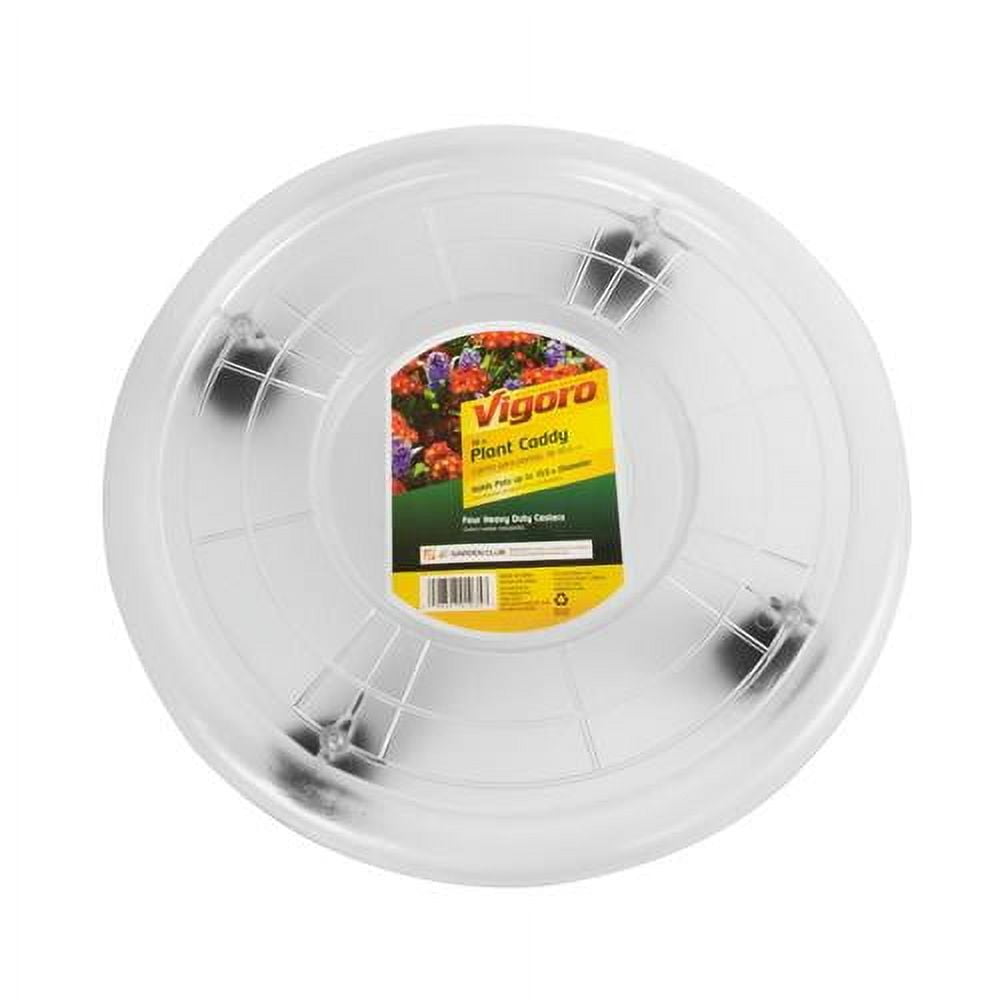 Clear Plastic 16-inch Plant Caddy with Heavy-Duty Casters
