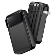 38800mAh Portable Charger Power Bank with Built-in Cable and AC Wall Plug,22.5W Fast Charging Battery Pack,Compatible with iPhone/Android with LED Display(Black)-Travel Essentials
