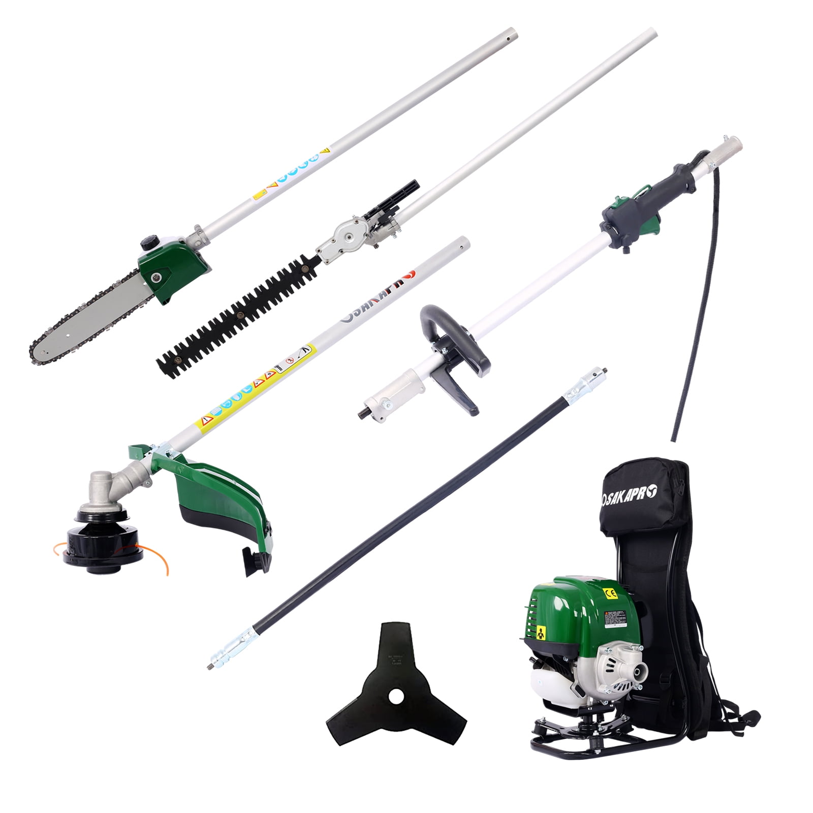 38CC 4-Stroke 4-in-1 Gas Garden Tool Set Pole Saw Hedge Trimmer