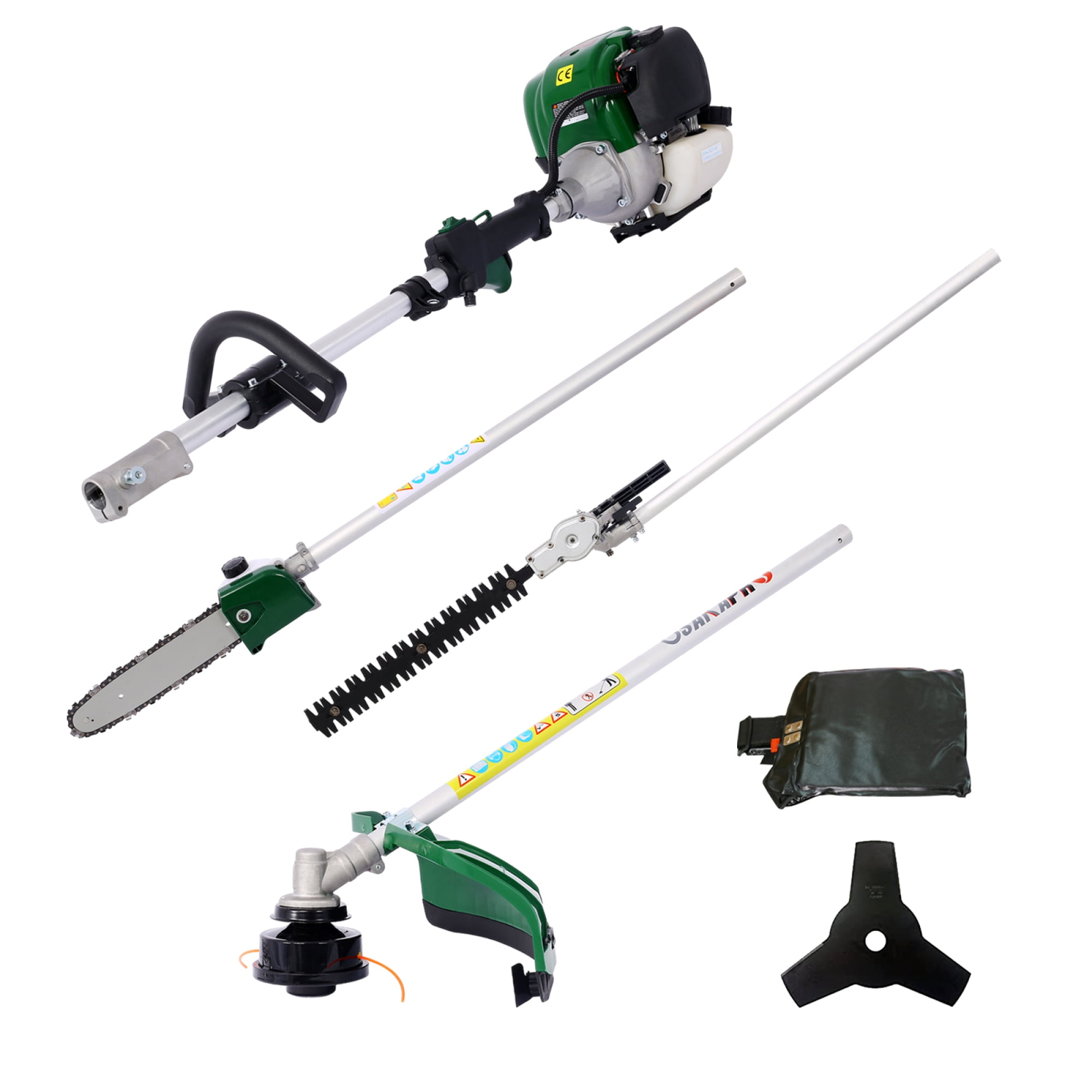 38CC 4 Stroke 4 in 1 Gas Multi Tool EPA Compliant with Pole Saw Hedge Trimmer Grass Trimmer Brush Cutter for Yard