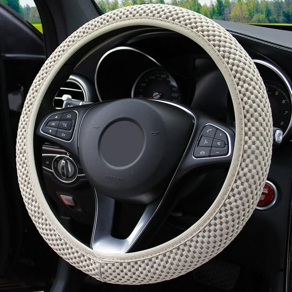 38CM Ice Silk Car Steering Wheel Cover Wear-resistant Anti Slip Fashionable Elastic Glove Cover Auto Decoration DIY Car-styling