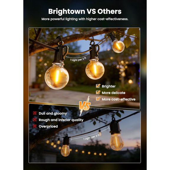 38FT Solar String Lights Outdoor with Remote and 16 LED Shatterproof Bulbs, Dimmable & Timable, 3 Light Modes, Solar Patio String Lights Outdoor for Cafe, Garden, Deck, Outside Wedding
