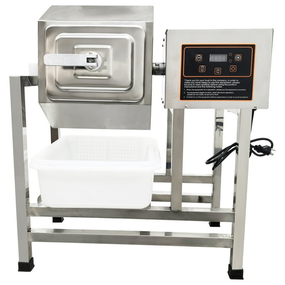 38L Hexagonal Meat Vegetable Tumbler Marinator Rotatable Food Marinating Curing Machine 110V with 0-99 min Timer