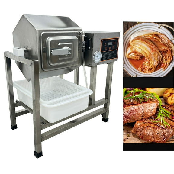 38L Vacuum Meat Vegetable Tumbler Stainless Steel Meat Curing Marinator Bidirectional Rotation 110V
