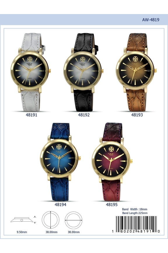 38MM Milano Expressions Vegan Leather Band Watch -
