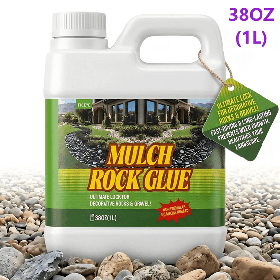 38Oz Landscape Mulch Glue, Ready-To-Use, Fast-Drying And Non-Toxic | Powerful Gravel Binder For Mulch, Stones, Pea Gravel, Rocks | Mulch Adhesive, Weather-Resistant, Long-Lasting Outdoor Stabilizer