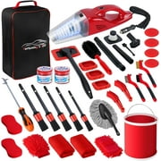 38PCS Car Detailing Kit Interior Cleaner with High Power Handheld Vacuum, Car Wash kit with Detailing Brush Set,Car Interior Detailing Kit,,Pink Car Accessories for Motorcycle,Cars,Gift for Women