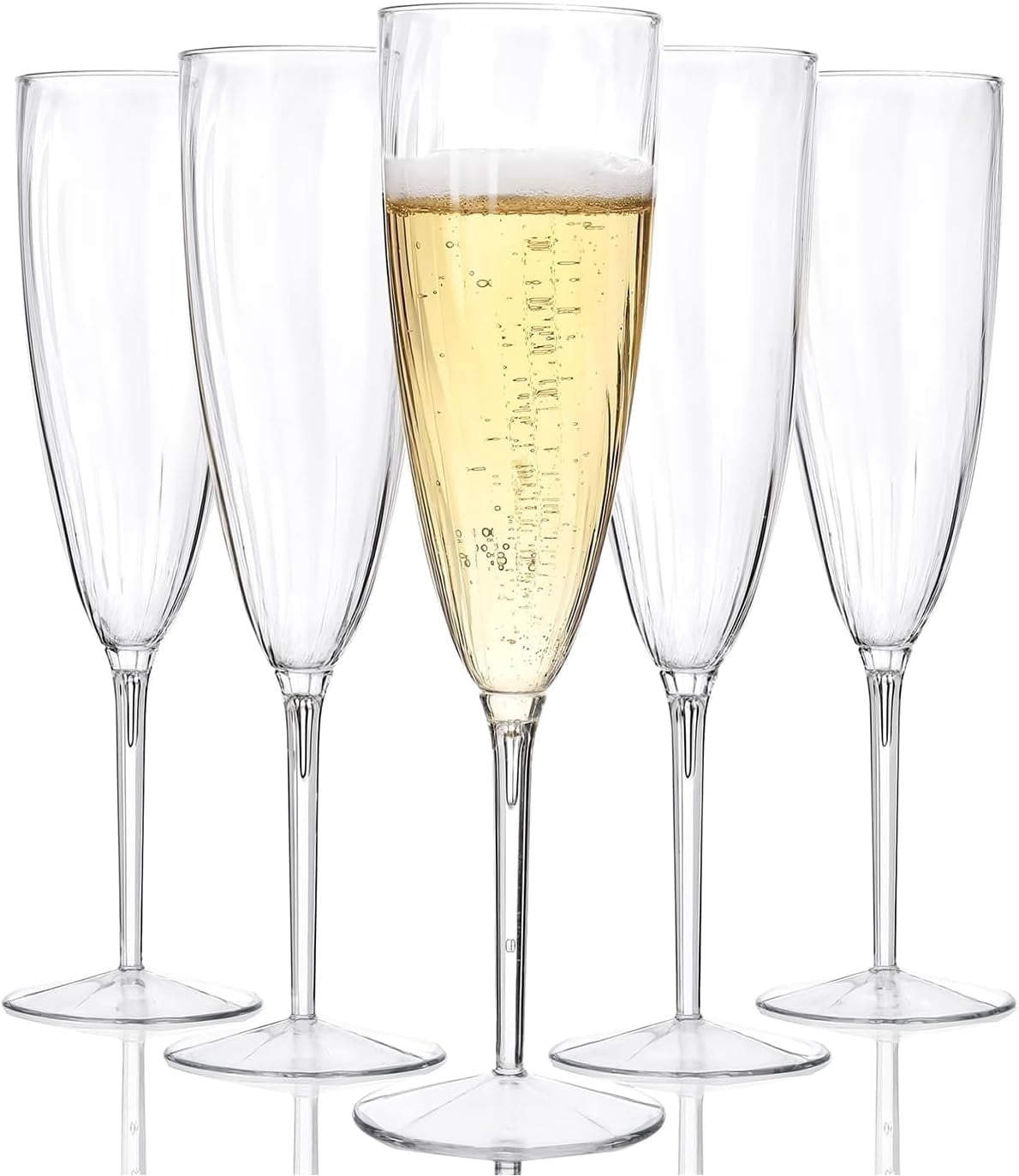 38PCS Clear Champagne Flutes Plastic - 6 OZ Clear Disposable Champagne Flutes Party Supplies for Wedding/Birthday/Parties