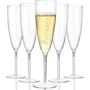 38PCS Clear Champagne Flutes Plastic - 6 OZ Clear Disposable Champagne Flutes Party Supplies for Wedding/Birthday/Parties
