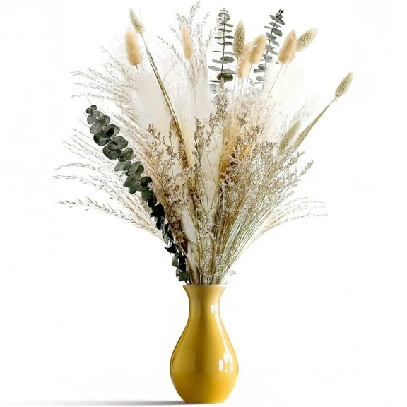 38PCS Dried Flowers Bouquet for Decoration, Dried Pampas Grass Decor, Dried Reed Flowers for Boho Home Living Room Wedding Floral Arrangements Table Decor