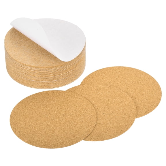 38Pack Self Adhesive Cork for Coaster, 100mm/3.94inch Round Cork Tiles(1mm Thick)