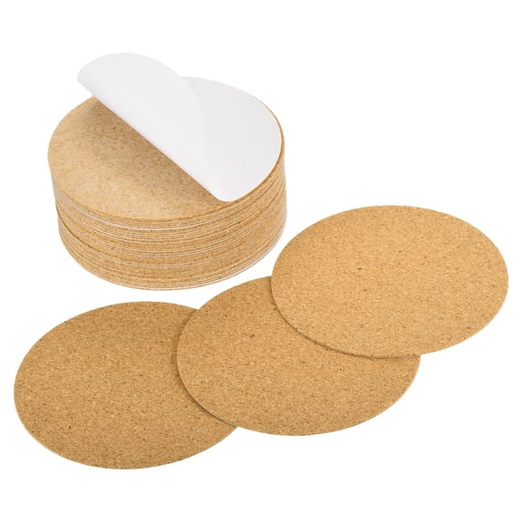 38Pack Self Adhesive Cork for Coaster, 95mm/3.74inch Round Cork Tiles(1mm Thick)