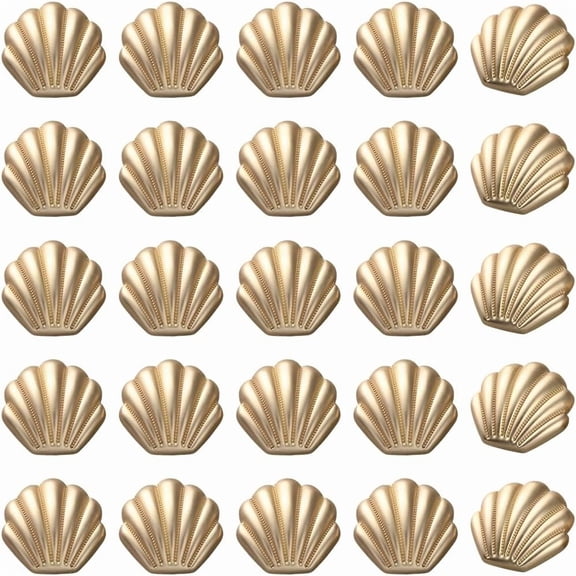 38Pcs Gold Sea Shell Shaped Buttons Metal Shank Alloy Matte Light Irregular Delicate Summer Replacement Button for Sewing Making Clothes Blazer Dress Suit Shirts Jeans Decor Diy Craft Supply