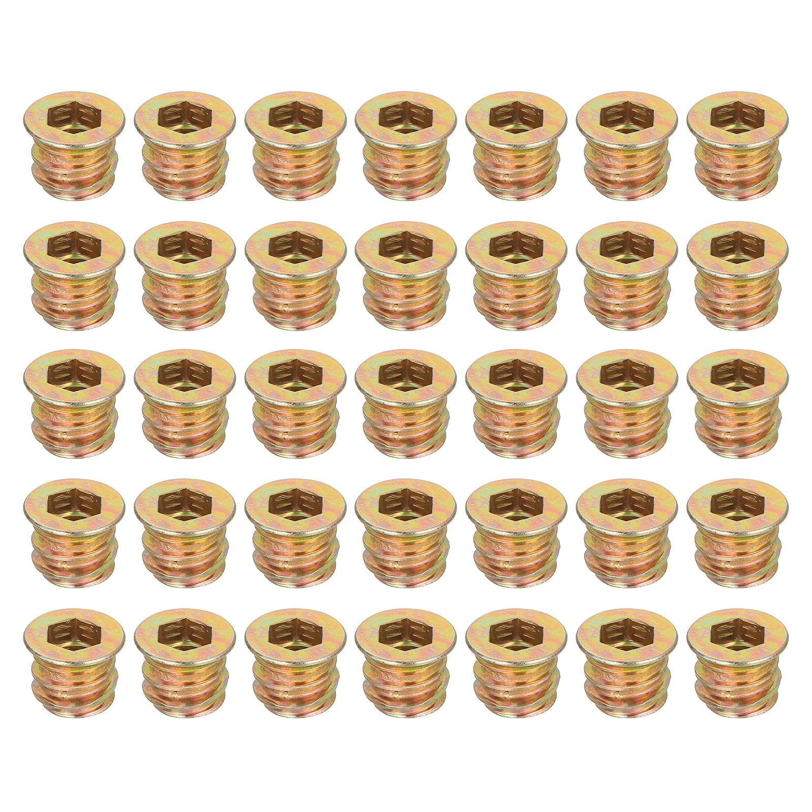38Pcs Threaded Inserts Nuts, M6x10mm Hex Socket Drive Nut Inserts for ...